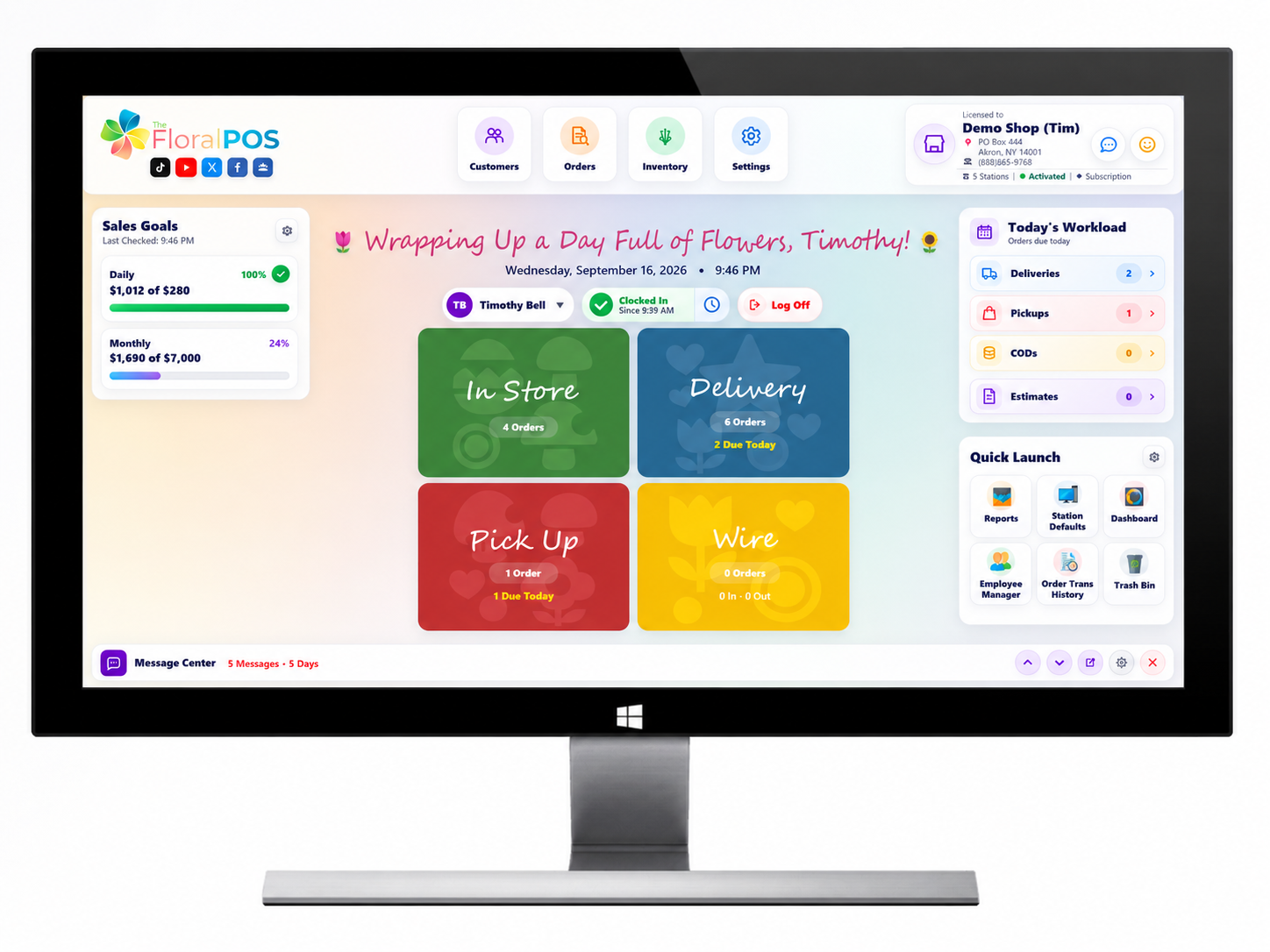 The Floral POS Windows Compatibility
