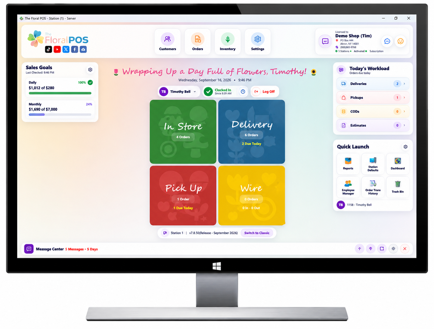 The Floral POS Windows Compatibility