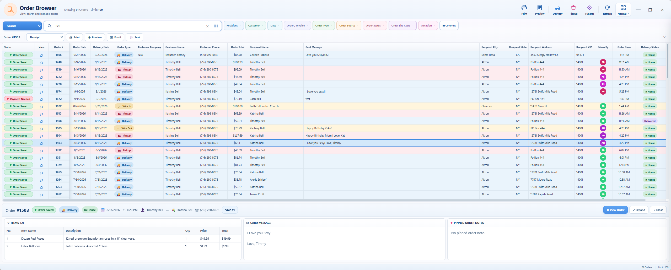 The Floral POS Modern Order Browser